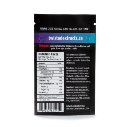 Raspberry Zzz 1:1 Indica Jelly Bomb (40mg THC:40mg CBD)