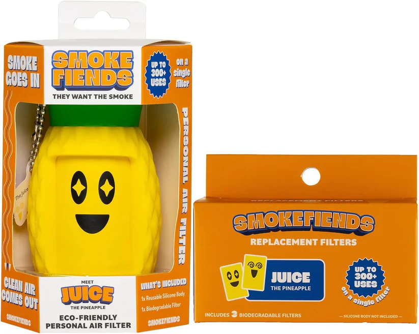 71yarlMs1FL._AC_SL1500 Smoke Fiends - Pineapple Themed Eco-Friendly Personal Air Filter Bundle - Image 1