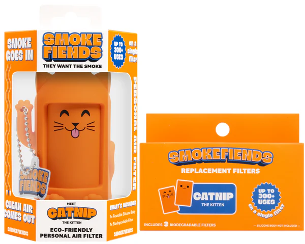 catnip-3-count-fitler-bundle Smoke Fiends - Kitten Themed Eco-Friendly Personal Air Filter Bundle - Image 1