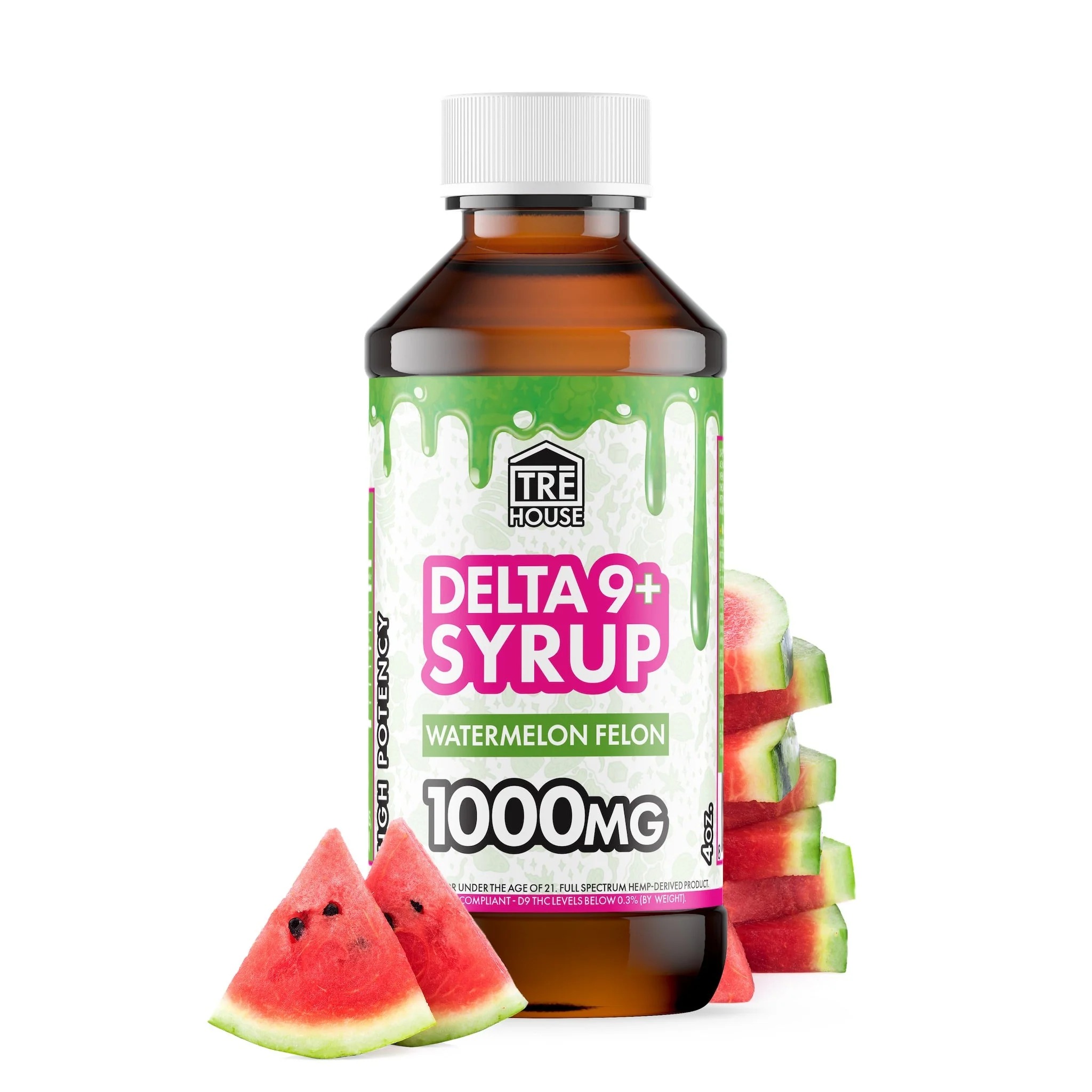 imgi_152_tre-house-delta-9-syrup-1000mg-36705521041487 Tre House Delta 8 + 9 Watermelon Felon Syrup - 1000mg - Image 1