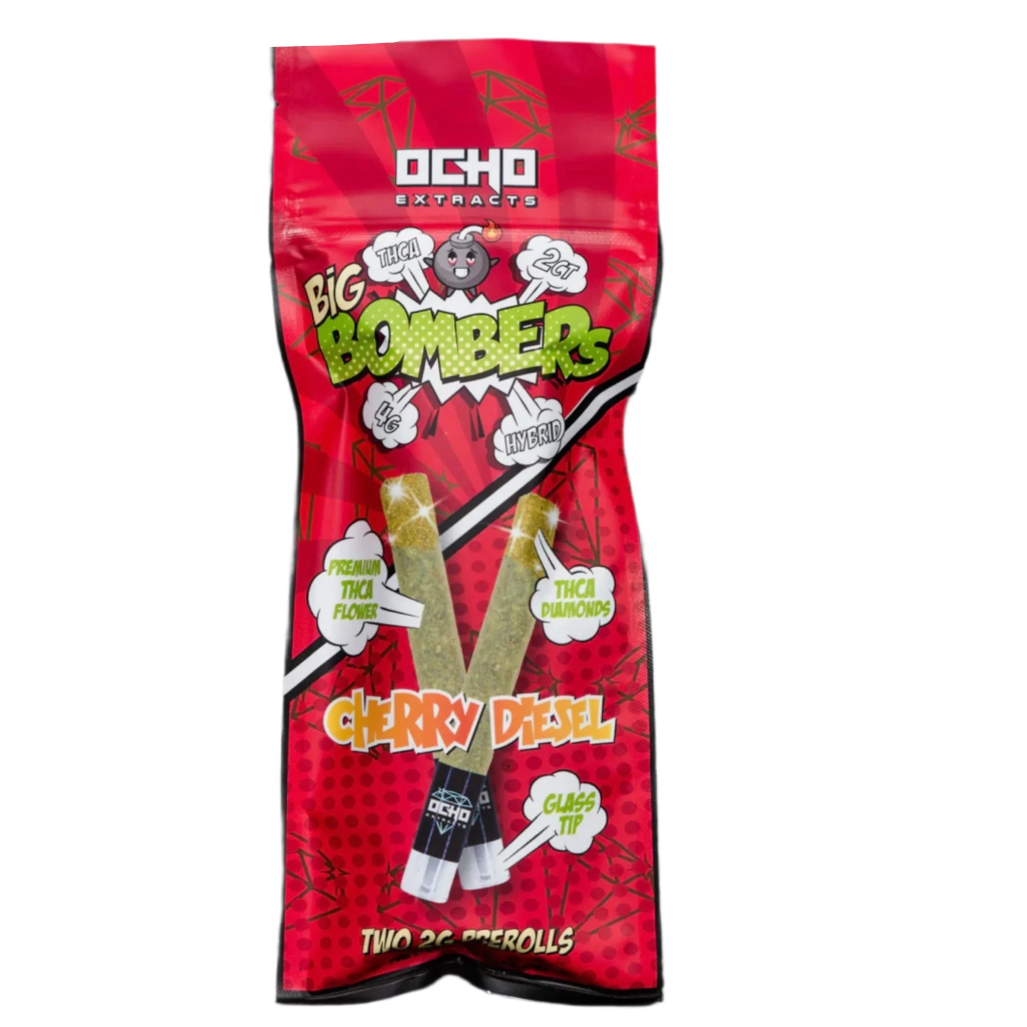 ocho-big-bombers-glass-tip-thc-a-pre-rolls-4g-2ct-uk Ocho Big Bombers Glass Tip THC-A Pre-Rolls – 4g (2ct) - Image 1