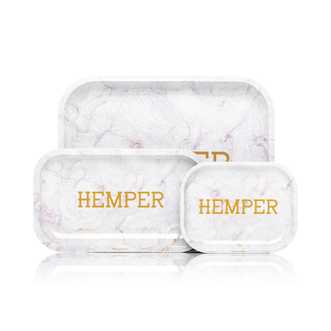 主图-01 Luxe Marble Pink/White Rolling Tray - Image 1